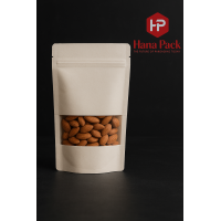 HANA PACK White Kraft Stand Up Pouches – (PACK OF 100pcs)